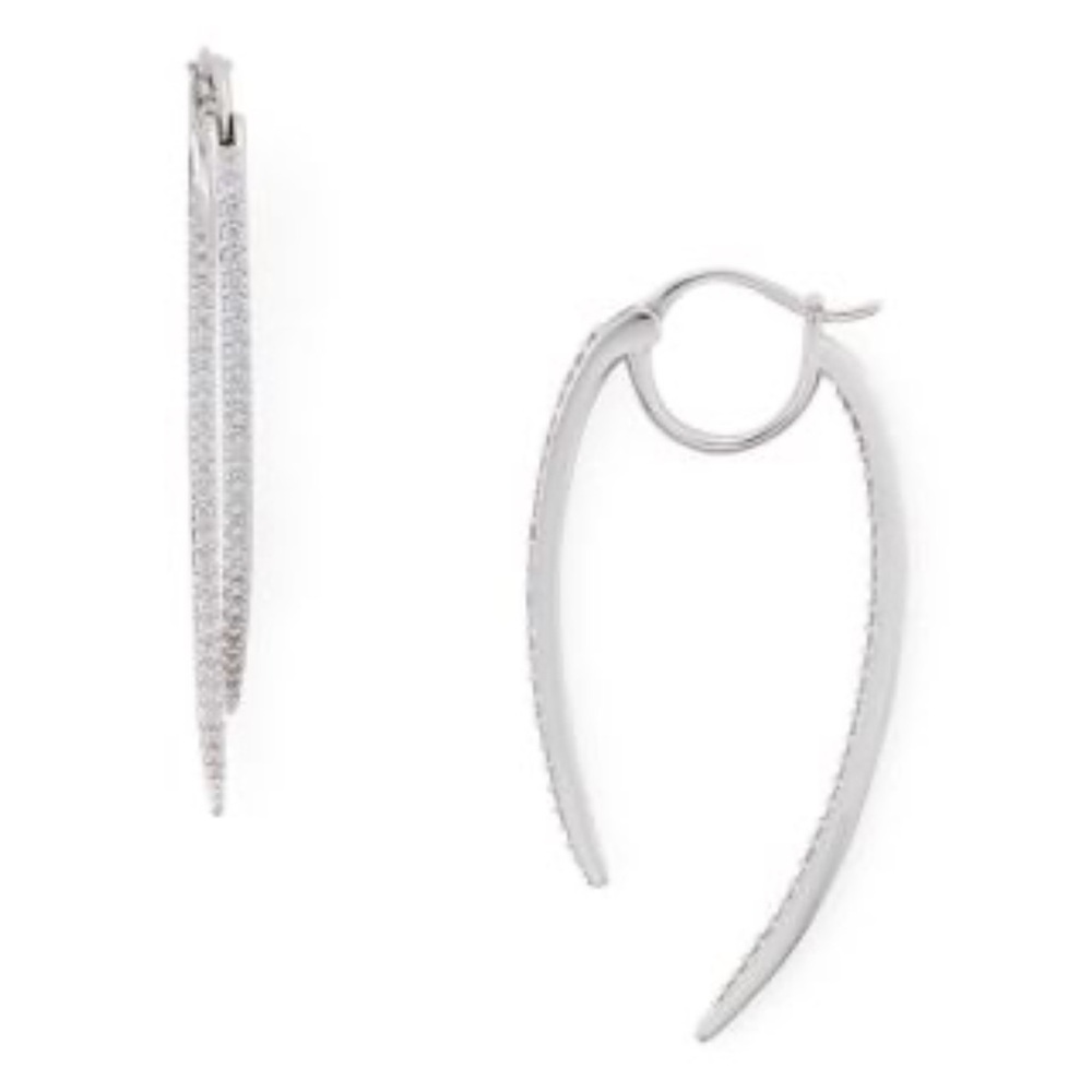 Nadri Silver Elegant Hoop Earrings